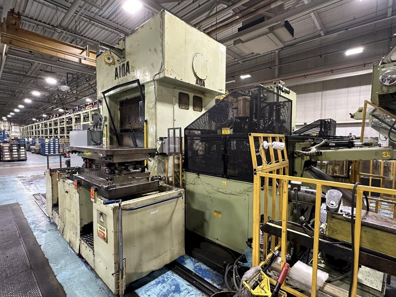 220 TON AIDA #PMX-L2-200H SSDC PRESS LINE, COMPLETE WITH CWP SPACE SAVER COIL FEED LINE: STOCK #22213