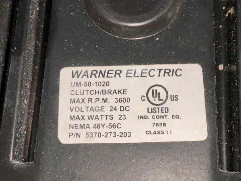 WARNER ELECTRIC 3000RPM ELECTROMAGNETIC BRAKE  -  5370-273-203