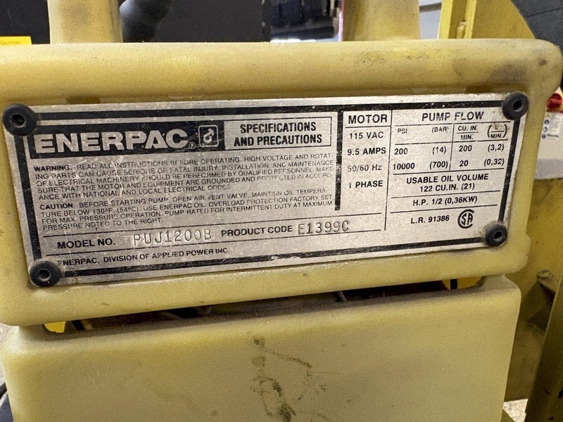 Enerpac 50-Ton Model IPE5005 H-Frame Hydraulic Press with Electric Pump