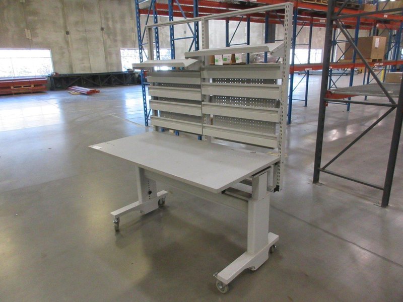 Work Bench, Heavy Duty Metal with Adjustable Shelving, Portable- Auction Item