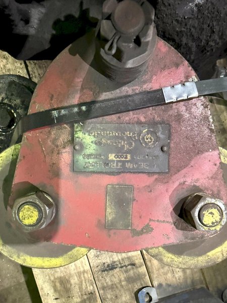 Chicago pneumatic 2000# air hoist with rope controls and trolley