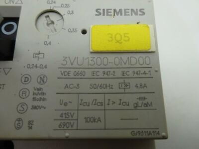 3VU1300-0MD00	Siemens Thermal-Magnetic Motor Protection Circuit Breaker