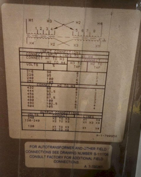 ACME TRANSFORMER TP-53024-3S 250KVA 240X480V TRANSFORMER USED