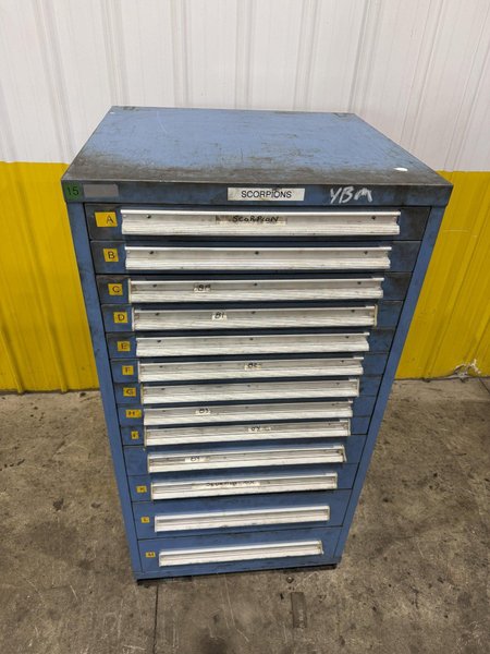 13 DRAWER x 30" x 28" x 59" HIGH LYON TOOL STORAGE CABINET: YOBRO #25394