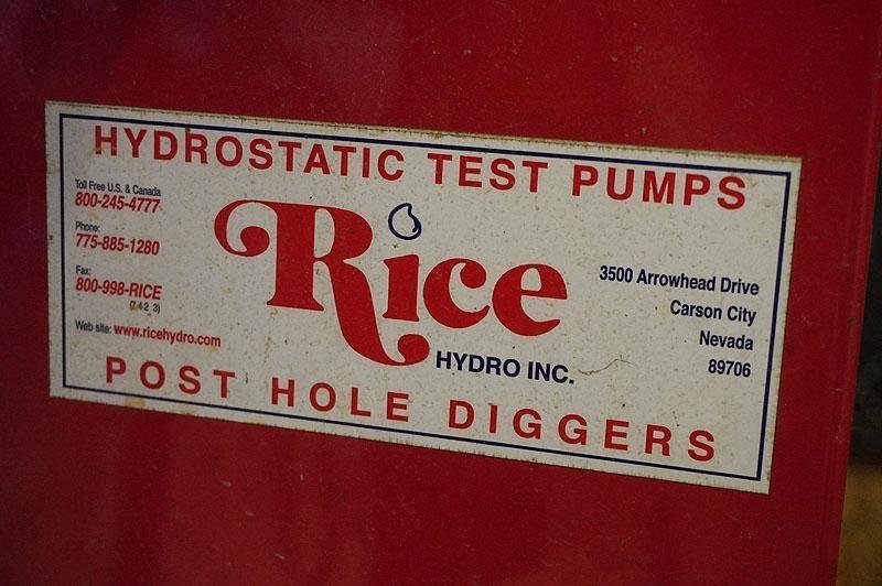 RICE HYDROSTATIC TEST PUMP:STOCK #17959