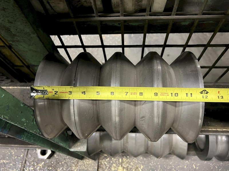 12 ROLL MEECO MODEL #12-12-TPVC (HD3) 2-PLANE SHAPE, ROD &amp; FLAT STOCK ROTARY STRAIGHTENING &amp; CHAMFER SYSTEM: STOCK #18428