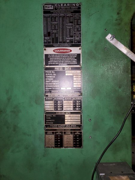 200 TON CLEARING 200 P-701 OBI PRESS. STOCK # 1007325