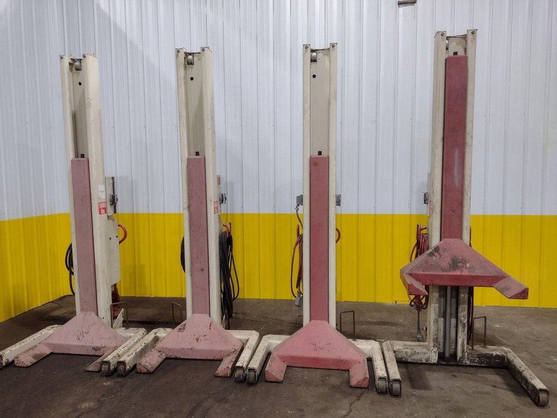 (4) 16,000 LBS STERTIL-KONI MODEL ST-1072 HEAVY DUTY MOBILE COLUMN LIFT JACKS: STOCK #19399