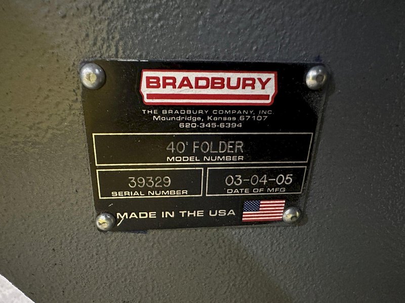 40' X 16 GA BRADBURY STRUCTURAL METAL TRIM HYDRAULIC FOLDER, NEW 2005: STOCK# 4078