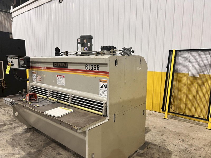 6&#039; X .135&quot; ACCURSHEAR MODEL #61356 HYDRAULIC POWER SQUARING SHEAR: STOCK #22035