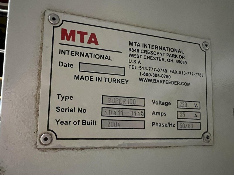 MTA International Super 100 Bar Feeder For Sale - 2006