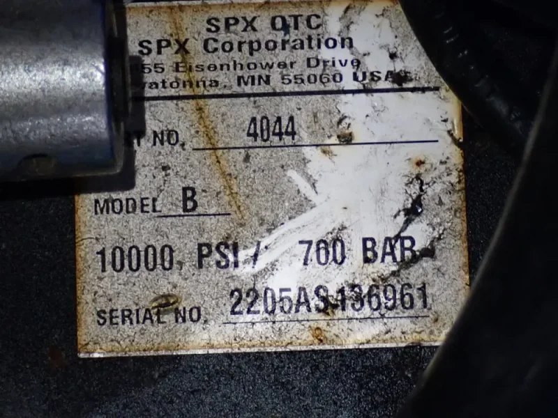 SPX CORPORATION HYDRAULIC POWER UNITS  -  4044
