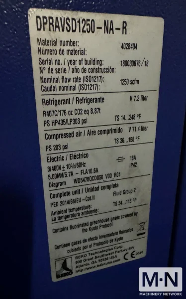 275HP Mattei Optima 200 Sliding Vane, Vari-speed Air Compressor - New 2019