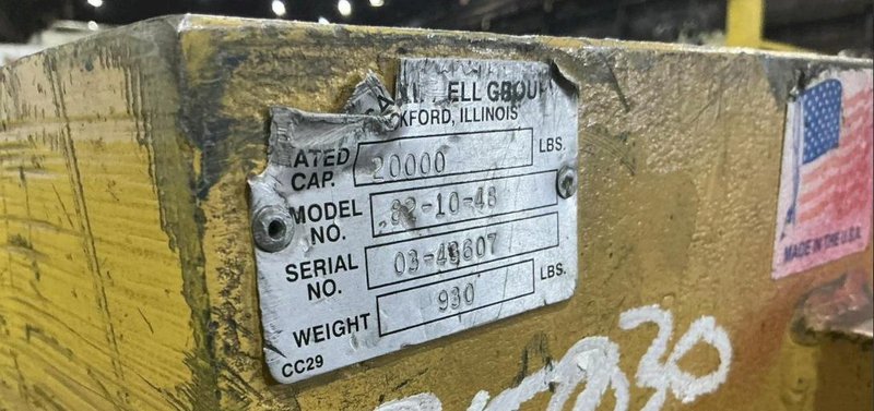 10 TON X 48" CALDWELL #82-10-48 COIL LIFT C-HOOK. STOCK # 0436226