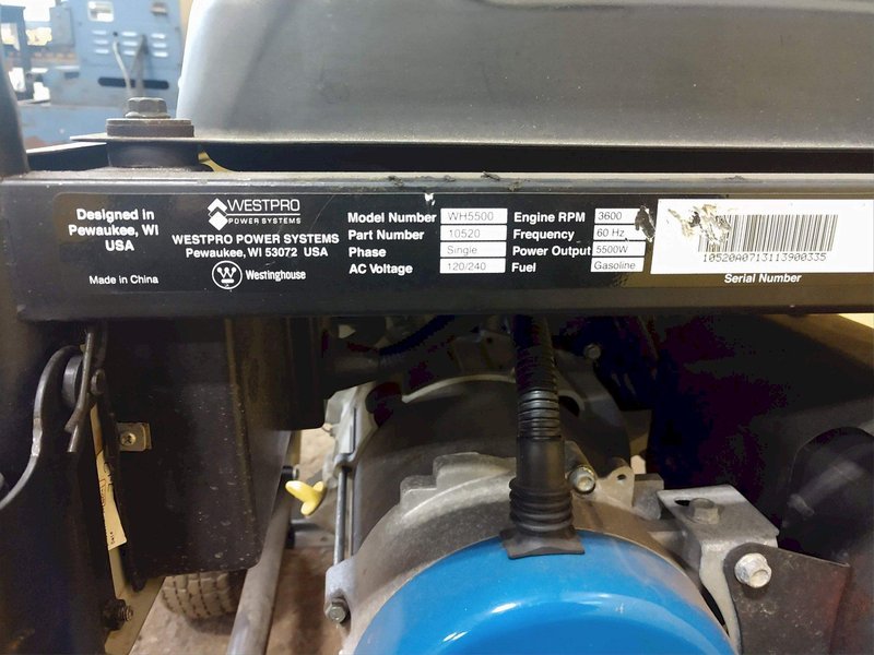 5500 WATT WESTINGHOUSE PORTABLE GENERATOR: STOCK 12995