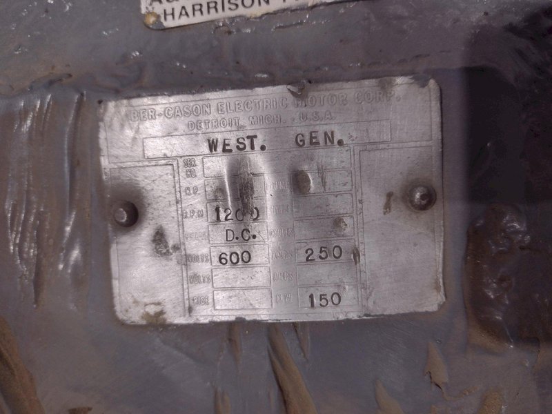 200 HP (150 KW) WESTINGHOUSE MOTOR; 600 VOLT, 250 AMP: STOCK #22943