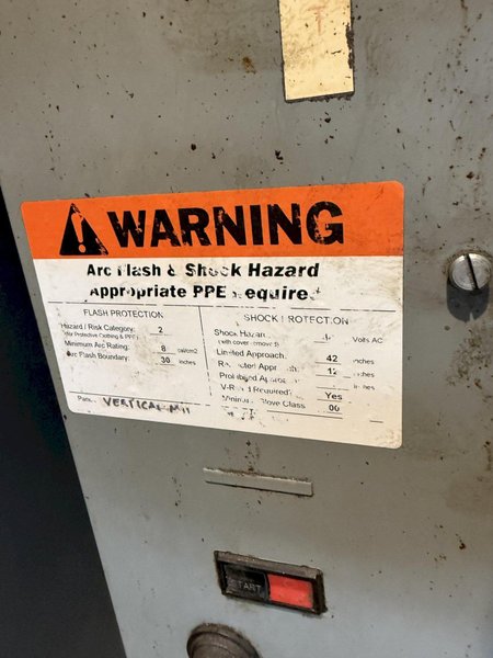 2 HP SHARP VERTICAL MILLING MACHINE W/ KURT VISE. STOCK # 0557025.