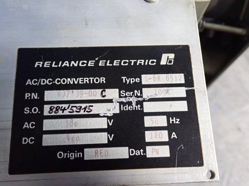 RELIANCE ELECTRIC 120 AMPS AC/DC CONVERTER   -  S-6R 512