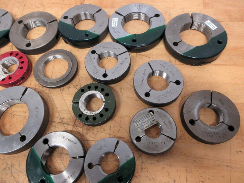 Ring ID Thread Gauges, Mostly Standard Sizes 1-1/4" Thru 2-3/4"", Brands DoAll, Alameda, Godwin- Auction Item