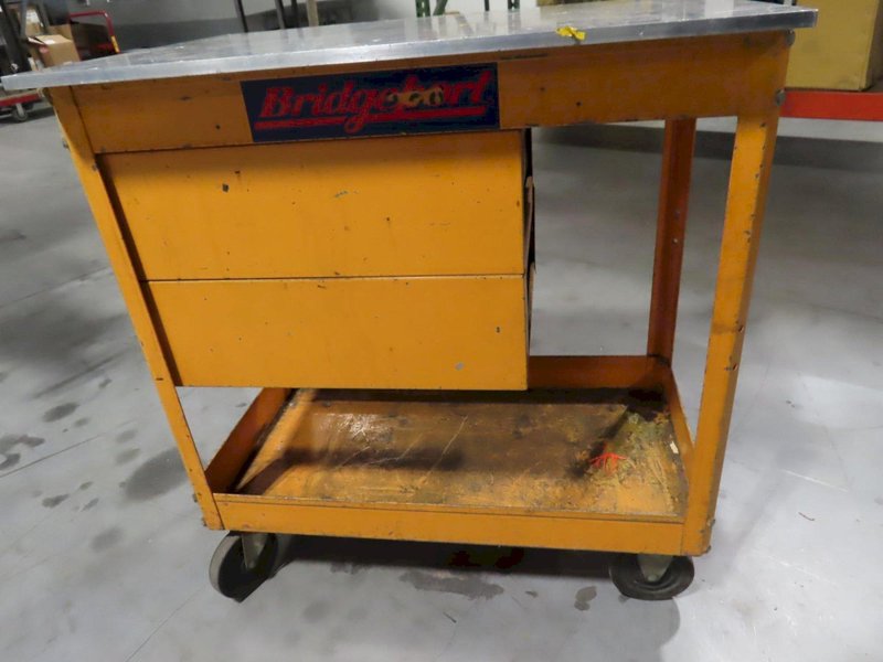 2-Drawer Cart and Contents with 20" x 30" Aluminum Top- Auction Item