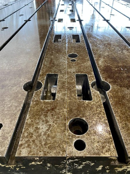 96&quot; X 144&quot; X 12&quot; GIDDINGS AND LEWIS T-SLOTTED FLOOR PLATE: STOCK #15719
