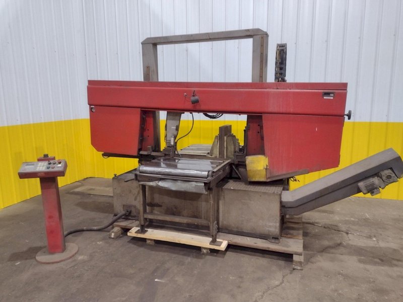 14" X 20.5" BOMAR MODEL #SL-520 SEMI-AUTOMATIC DUAL POST HORIZONTAL BAND SAW, 2003: STOCK #19577