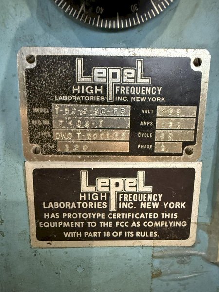120 KVA LEPEL INDUCTION HEATER. STOCK # 0661725