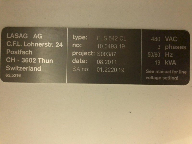 500 WATT ROFIN-LASAG MODEL #FLS-542CL SOLID STATE LASER POWER SOURCE: STOCK #18558