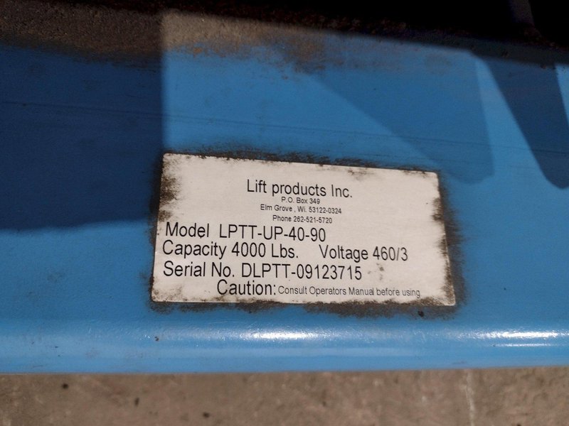 4,000 LBS X 48" X 48" MAX MODEL #LPTT-UP-40-90 HYDRAULIC TILT UPENDER 90 DEGREE FLIP TABLE: YOBRO #25894