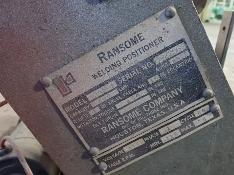 RANSOME 300 LBS WELDING POSITIONER   -  B-3