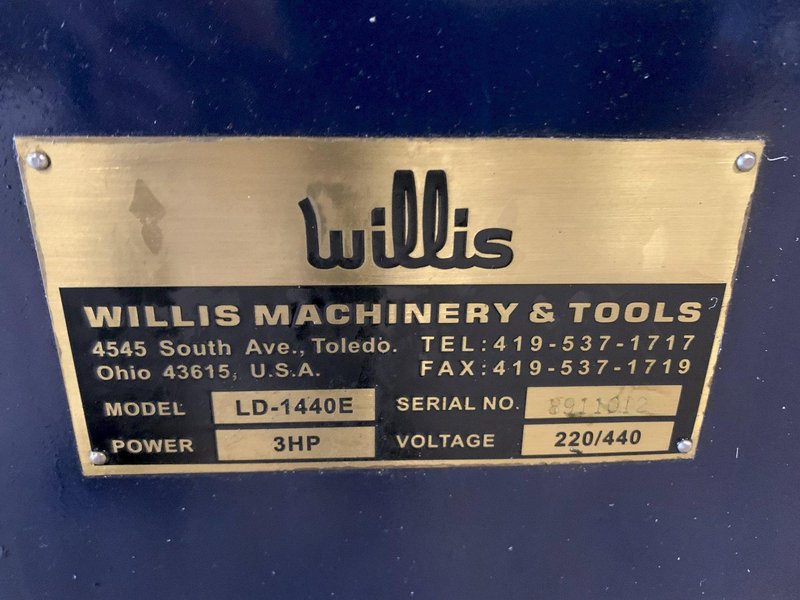 14&quot; x 40&quot; WILLIS Model LD-1440E Precision Engine Lathe, S/N 8911012.