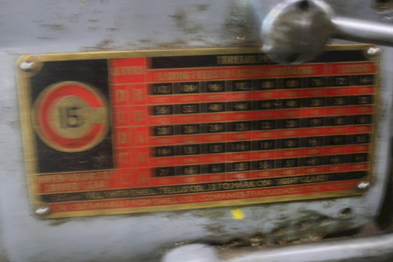 15" X 50" CLAUSING ENGINE LATHE: STOCK #75138