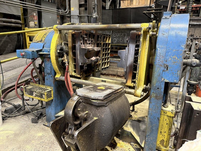B and P model SF10A shell core machine s/n csc 10A-303-7402with plc controls, gas system, 24" X 42" platen