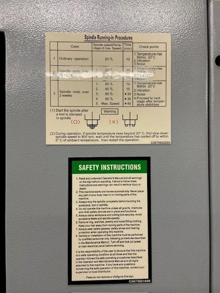 20&quot; x 40&quot; SHARP MODEL #SVL-4020S-F VERTICAL CNC MACHINING CENTER, NEW 2016: STOCK #19426