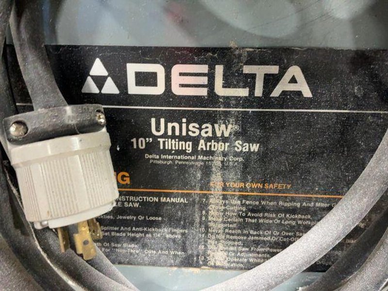 DELTA 10” UNISAW 10” TILTING ARBOR SAW  -  36-812