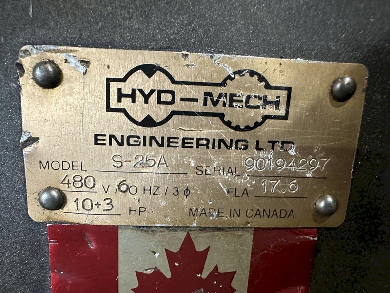 18" X 27" HYDMECH MODEL #S-25A AUTOMATIC HORIZONTAL MITER SAW WITH NESTING &amp; PLC100 CONTROL: STOCK #21001