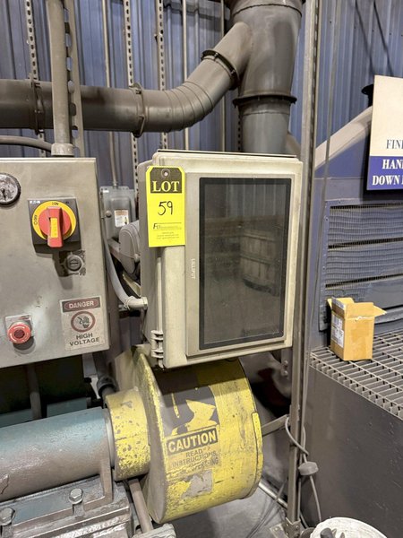 Fox model F10-00136-25 left hand 25hp single end snag grinder s/n 56748-1 with safety guard and disconnect
