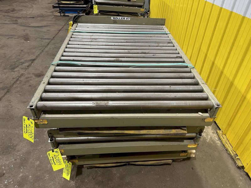 3800 LBS X 60" X 42" SOUTHWORTH HYDRAULIC SCISSOR LIFT TABLE WITH ROLLER CONVEYOR TOP, 110 VOLT: STOCK #20889