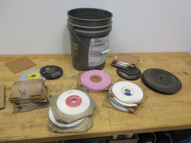 Bucket of Miscellaneous Toolroom Grinder Wheels and Cutoff Wheels- Auction Item