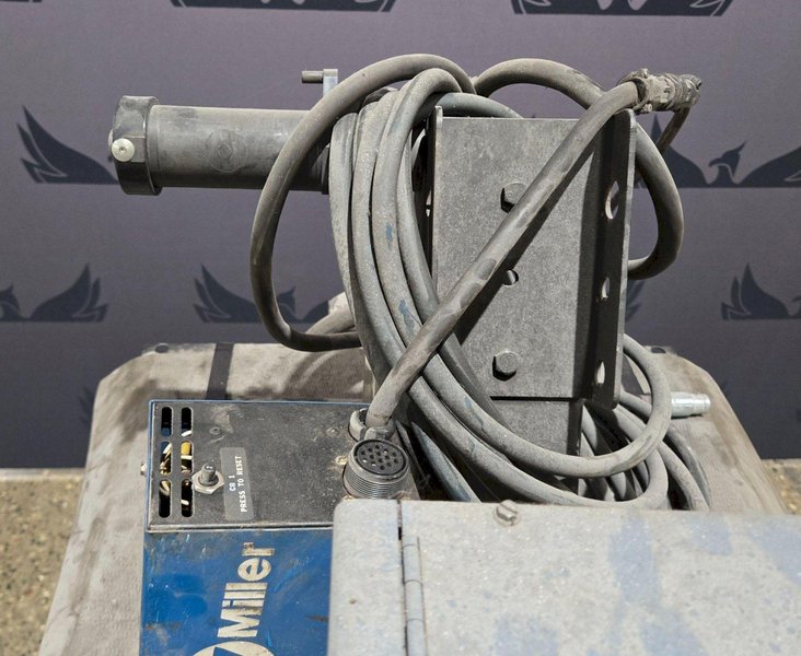 MILLER DELTAWELD 450 ARC WELDER WITH WIRE FEEDER AND CART USED