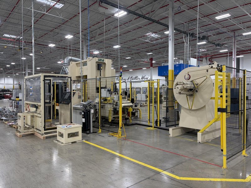 176 Ton Seyi Model SNS2-176 Straight Side Double Crank Press.New (2022) , 5.12" Str, 40-85 Spm vari, 15.75" Die height,72" x 30" BA, Low hours.