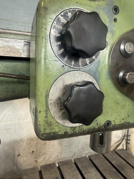 5' X 15" WEBO RADIAL ARM DRILL. STOCK # 0222126
