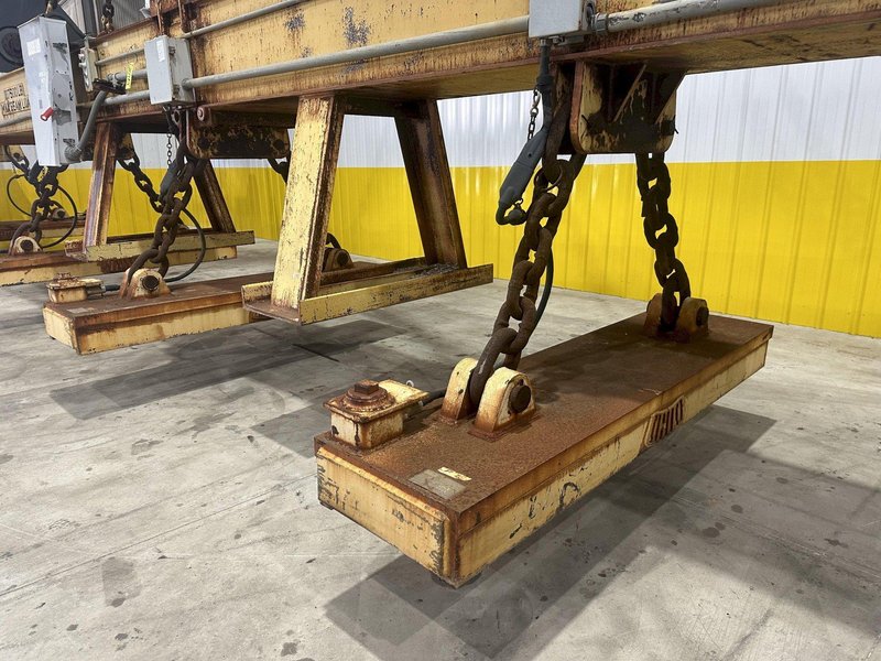 53 TON (107,500 LBS) BUSHMAN MODEL #MT420 TELESCOPING MAGNETIC SPREADER LIFTING BEAM  W/ OHIO MAGNETICS DIESEL GENERATOR: STOCK #20420