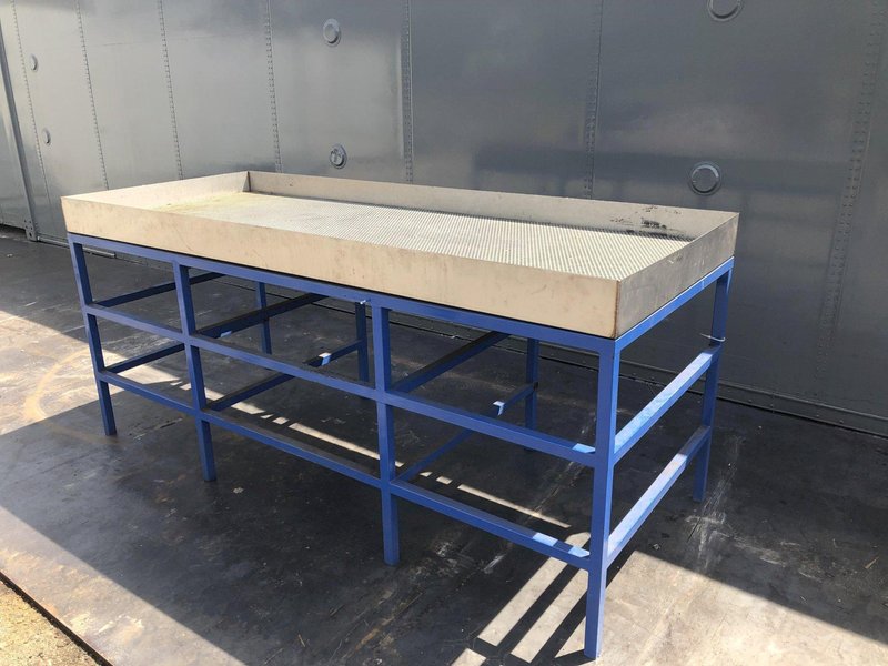 40&quot; X 100&quot; X 25 GALLON WASH TABLE WITH SMARTWASHER MODEL 25-2 HEATED POWER PUMP: STOCK 16462