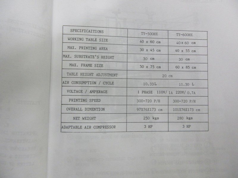 ATMA Pneumatic Tall Stereo Substrate Printing Machine Model TY-600HX- Auction Item