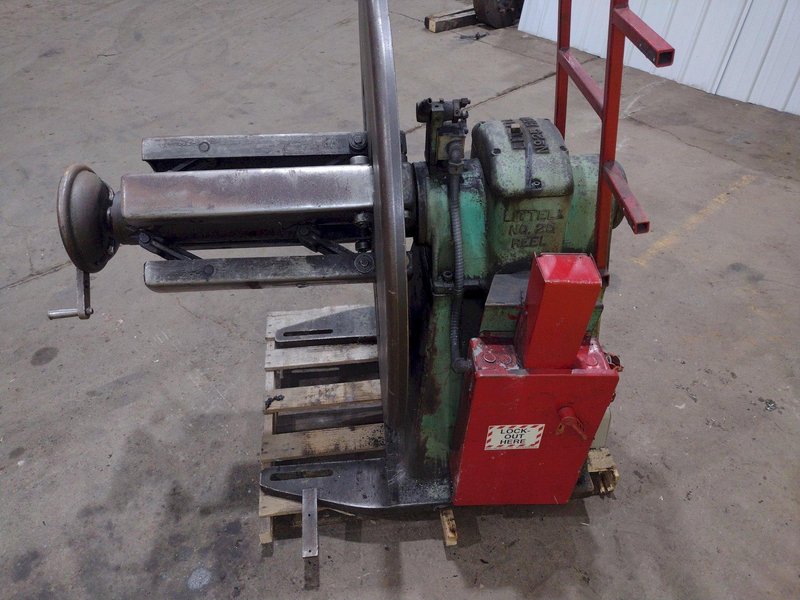 2,500 LB  X 20&quot; LITTELL MODEL #25 MOTORIZED COIL REEL UNCOILER: STOCK #19534