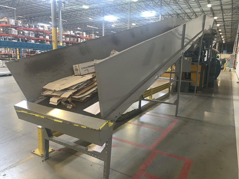 48&quot; W X 42&#039; L WYNRIGHT INCLINED POWERED BALER FEED BELT CONVEYOR: STOCK 17467
