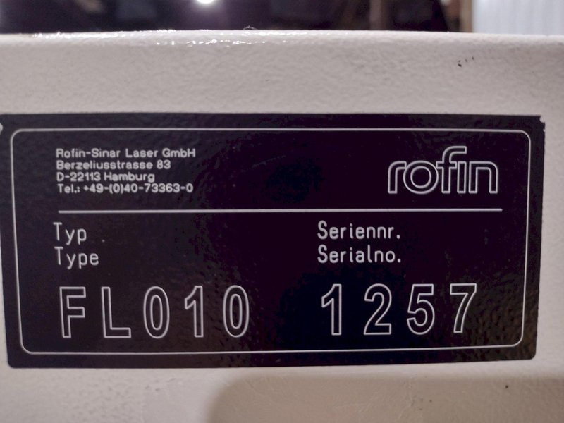 1000 WATT ROFIN MODEL #FL-010 FIBRE LASER MACHINE: STOCK #19372
