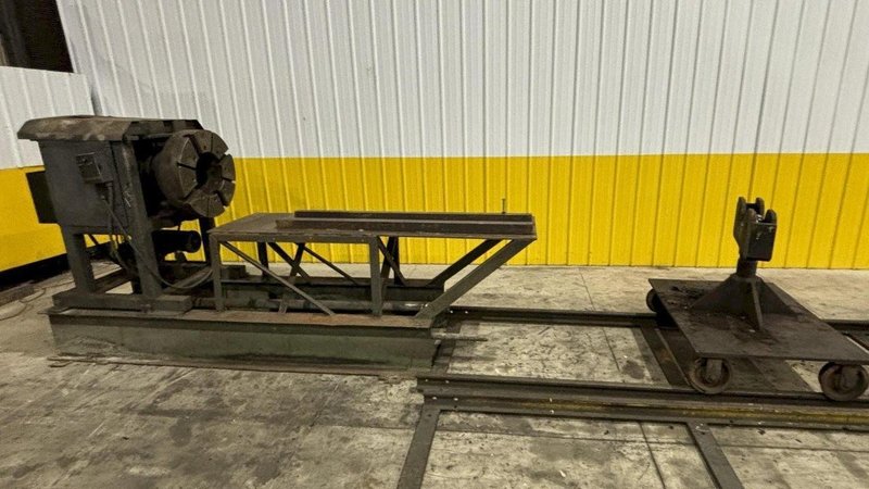 12&quot; HOLLOW SPINDLE DRILCO ROTARY PIPE WELDING POSITIONER W/ MOBILE PIPE STANDS: STOCK #21898
