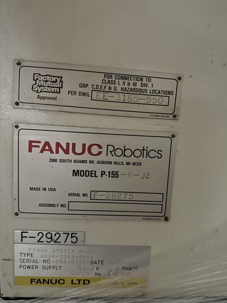 FANUC ROBOTICS MODEL #P-155-6-J2 PAINT ROBOT: STOCK #21070